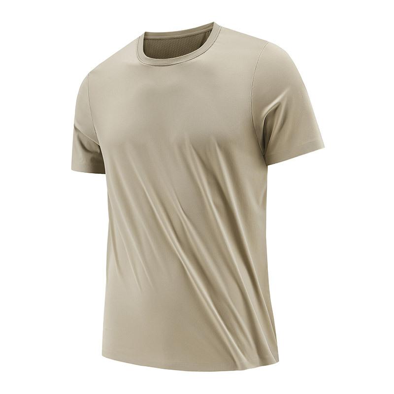 Спортивная футболка мужская с коротким рукавом летняя быстросохнущая футболка для фитнеса и бега дышащая короткая футболка из ледяного шелка для мужчин