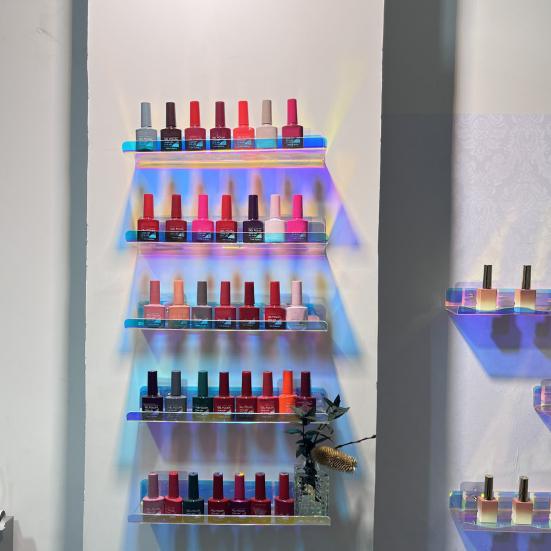 2 шт. акриловые плавающие полки настенные стеллажи для показа прочные несущие настенные полки радужного цвета органайзер