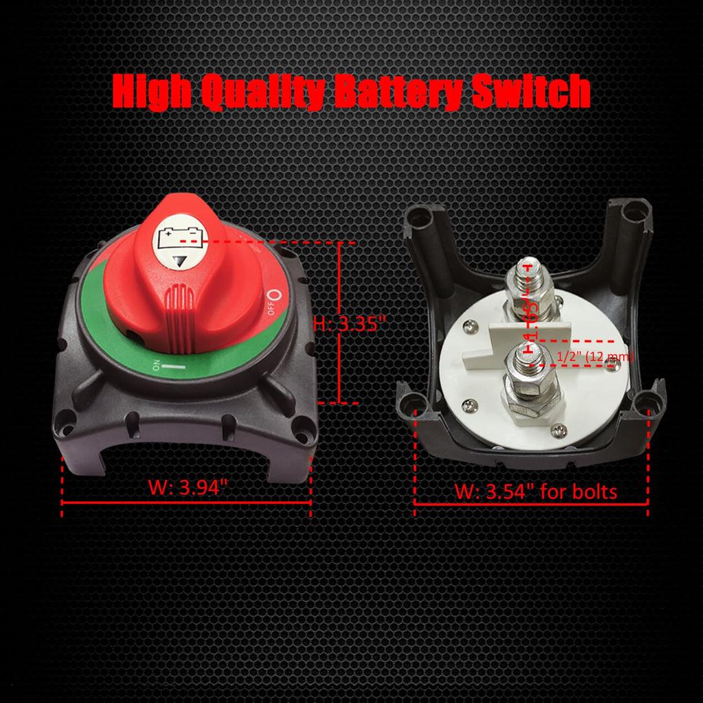 Ampper High Current Switch, 2 Position (600A), 12-48 V for Boat Car Protection