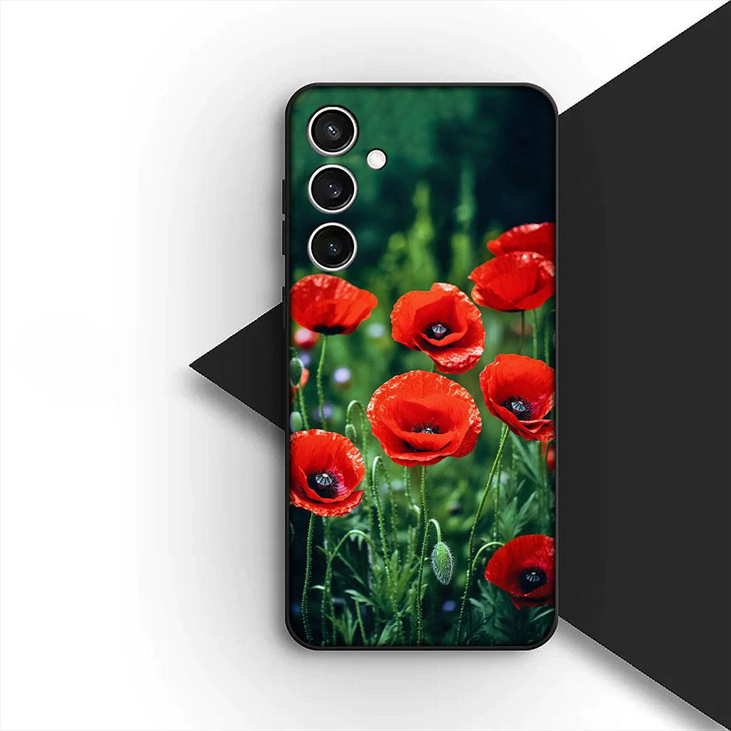 Poppy Flower Bloom Fashion Phone Cover for Motorola Moto G55 G45 G75 G85 G13 Edge 50 30 Fusion 40 NEO Ultra Pro Soft Case