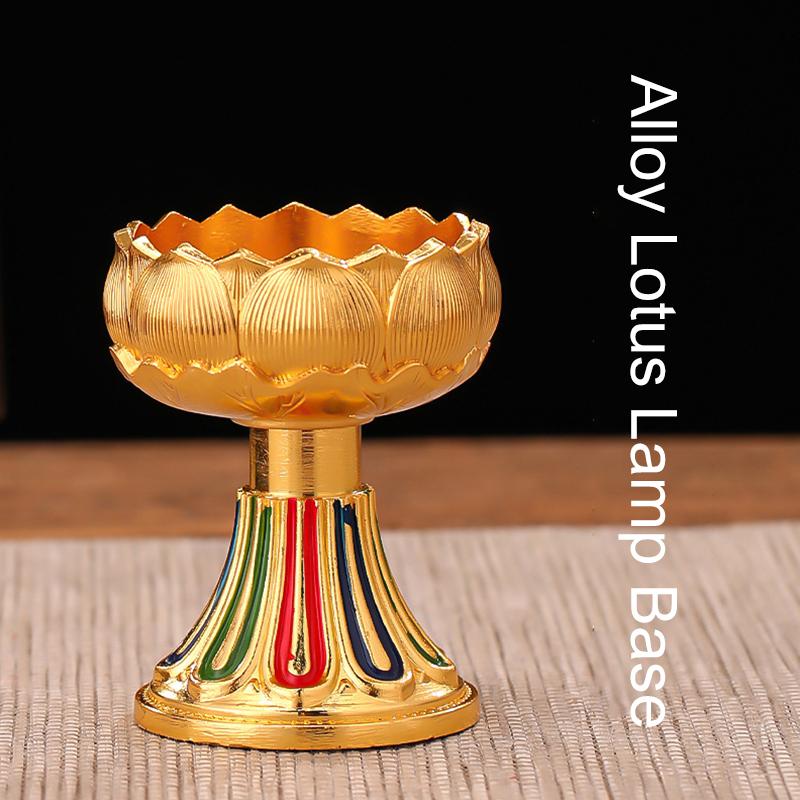1 шт. Подсвечник для медитации, прочный, буддийские принадлежности, настольное украшение, масляная лампа, подсвечник для лампы из сплава и масла гхи, для гостиной