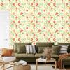 Cream and lime flowers wallpaper for living room and bedroom 50x1000
