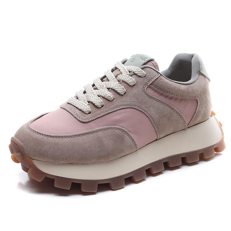 Super fire waffle Forrest Gump shoes soft sole color matching spring BT retro platform casual shoes women's shoes sports shoes