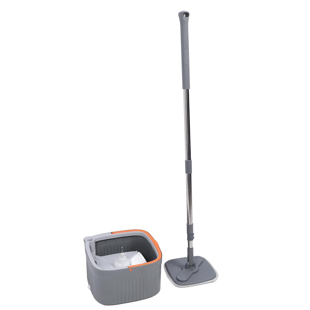 Набор из 2 ведер для швабры с вращающейся на 360 градусов микрофибровой шваброй для сухой и влажной уборки пола