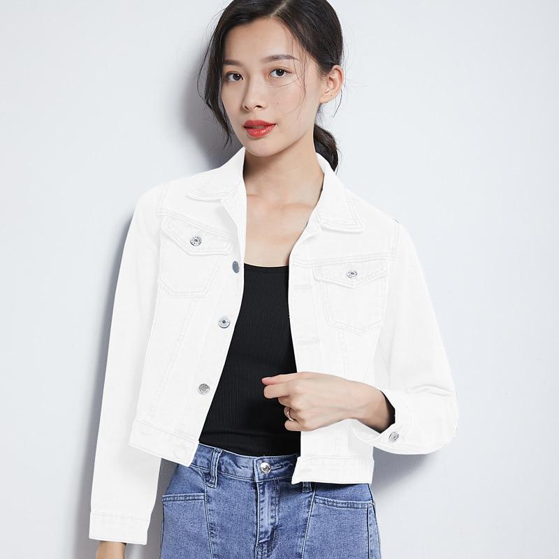 Autumn Blue Long Sleeve Jeans Jacket Women Korean Style Female Short Jacket Long Sleeve Turn-down Collar Denim Jackets