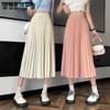 Высокая талия, тонкая секция, тонкая драпировка, маленькая, средней длины, жатая юбка с надписью, шифоновые плиссированные юбки до половины тела