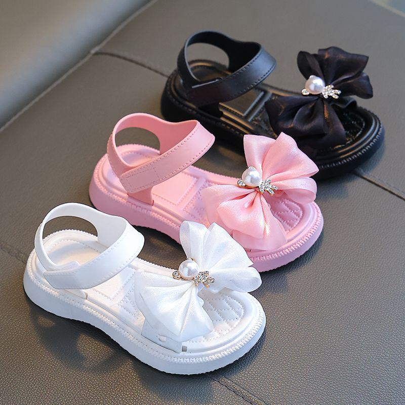 Сандалии для девочек. Модная летняя противоскользящая обувь принцессы для девочек. Пляжная обувь с мягкой подошвой для маленьких девочек.