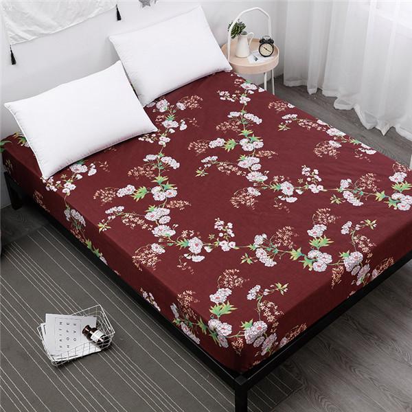 Printed Waterproof Bed Mattress Protector Anti-mite Bed Mattress Topper Breathable Soft Bed Cover No Pillowcase