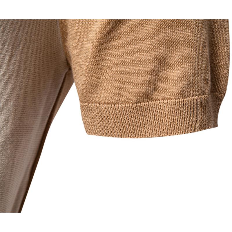 Camel 2025 Summer Embroidery New Men's Lapel Short Sleeved Knitted Polo Striped Patchwork Plus Size Short Sleeved Polo Shirt for Men