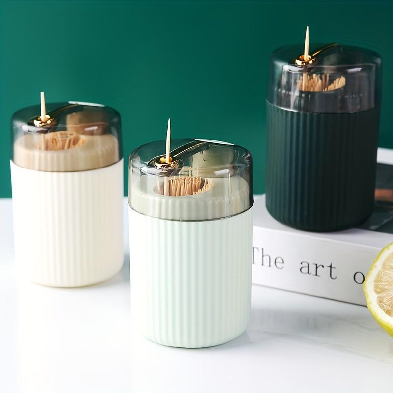 1pc Automatic Toothpick Dispenser, Plastic, No Power Required, Convenient Press Release Button, Kitchen and Dining Table Accessory