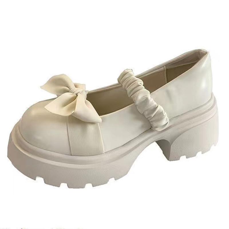 Туфли Мэри Джейн Lucyever Sweet Bowknot, женские, 2024, модные, на толстой платформе, женские, с плиссированным ремешком, на толстой подошве, в стиле Лолиты
