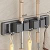 Mop Broom Holder Hooks Bathroom Tools Storage Rack Duty Practical Clip Hook Organizers Space-saving Hanger Slots Mops Holder