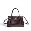 Leather casual handbag stylish simple versatile shoulder bag large capacity commuter messenger bag