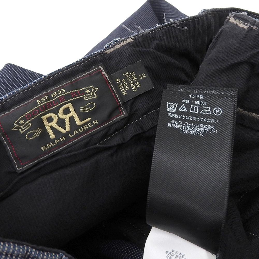 RRL Men's Indigo Pencil Stripe Cotton Button Fly Pants, Size 32 Bottoms 32 IndigoUsed