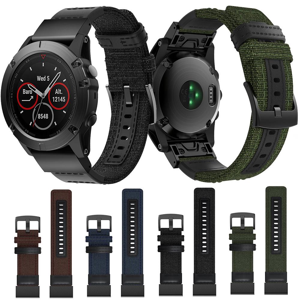 22mm 26mm Quick Release Canvas Strap For Garmin Fenix 6 6X Pro 5 5X 7 7X Plus Smart Watch Band For Garmin Fenix 3/3 HR Quatix 5