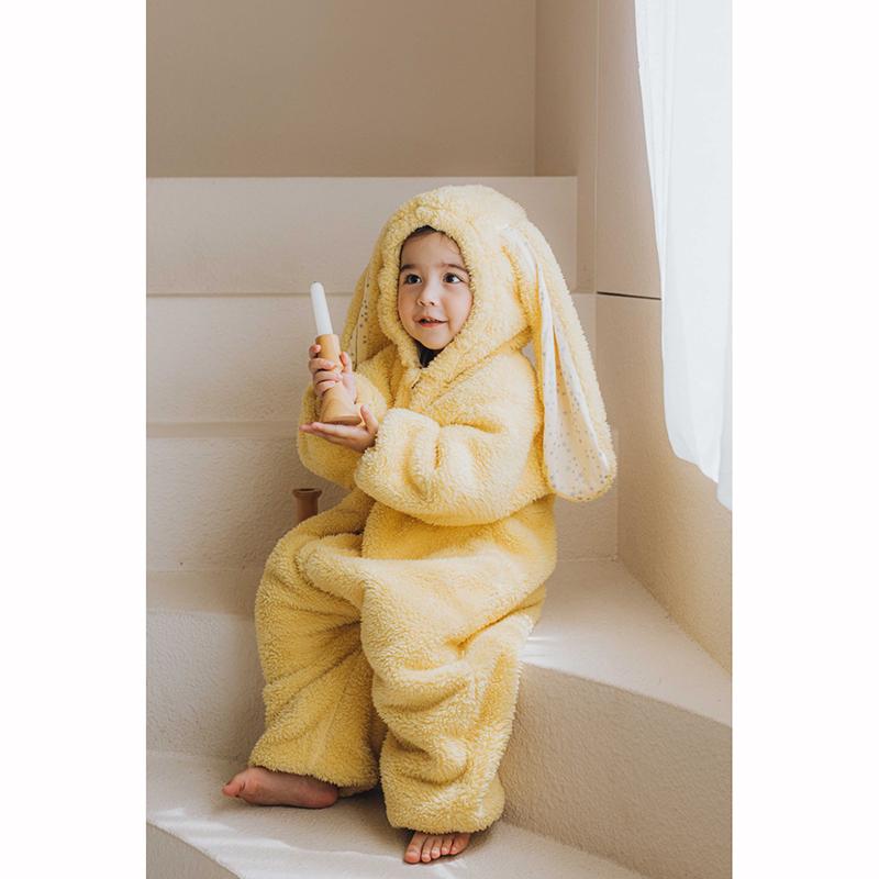 Spring Baby Girls Boys Rabbit Romper Jumpsuit Hooded Pajamas Boys Homewear Outfits Baby