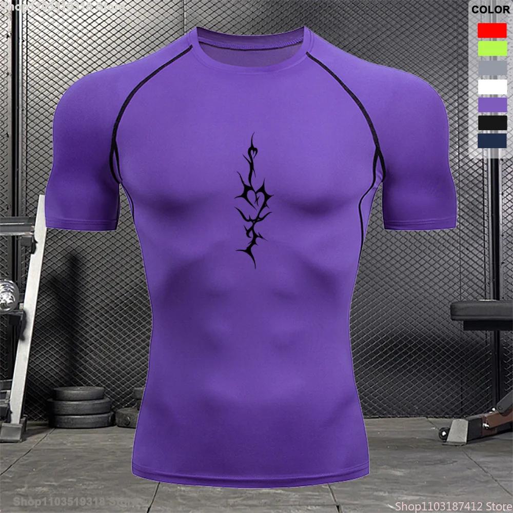 Дышащая одежда для фитнеса, мужская летняя спортивная и досуговая компрессионная футболка с короткими рукавами для бега, быстросохнущий топ S-3XL