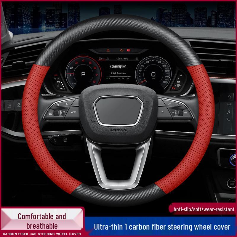 Compatible Baojun Steering Wheel Cover - Genuine Leather & Carbon Fiber for 730, 510, 560, 310W, 530, 630, 360, RS5 Models