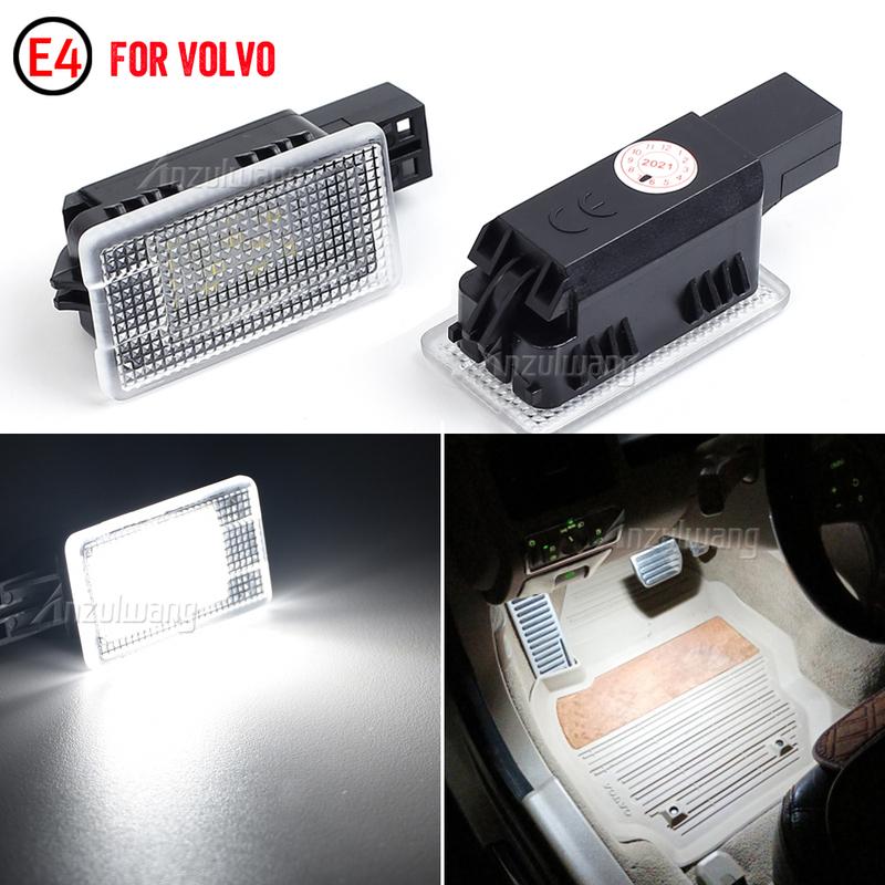 For Volvo V40 V40CC V60 S60 S80 XC40 XC60 XC90 2Pcs Car LED Courtesy Trunk Boot Light Footwell Welcome Door Lamp Boot Lamp