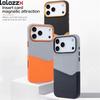 For iPhone 17 Pro Max Air Leather and Fabric Splicing Texture Card Insertion Magnetic Phone Case for iPhone 16 15 14 Plus 13 12