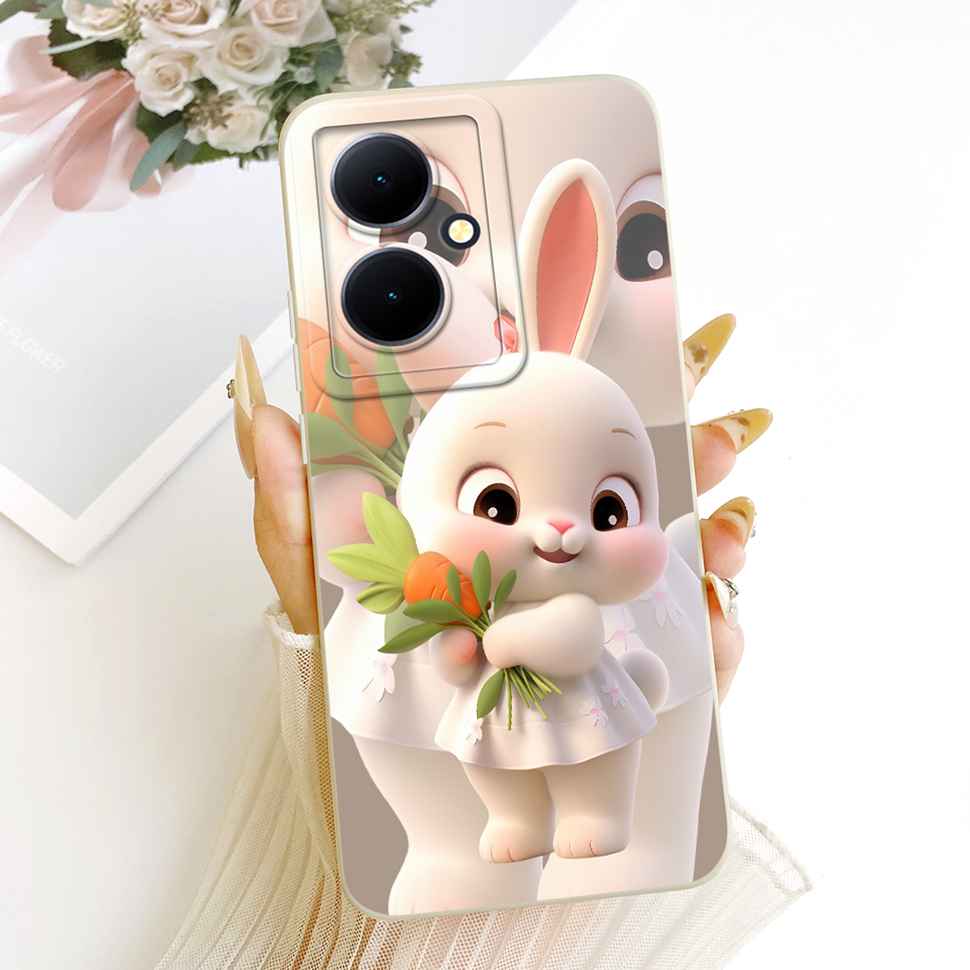 Чехол для vivo Y78+ 5G V2271A Мультяшные Животные Милые Узоры Силиконовая Задняя Крышка Для Vivo Y78 Plus 5G Ударопрочные Чехлы для Телефона