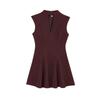 Summer Women's A- Line Hem Sleeveless Crepe V Neck Simple Graceful Mini Dress 2242620