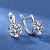 New 925 Sterling Silver Women Earrings Fashion High Quality Big Main Stone Zircon Pair Ear Studs Earring Jewelry Festival Gift