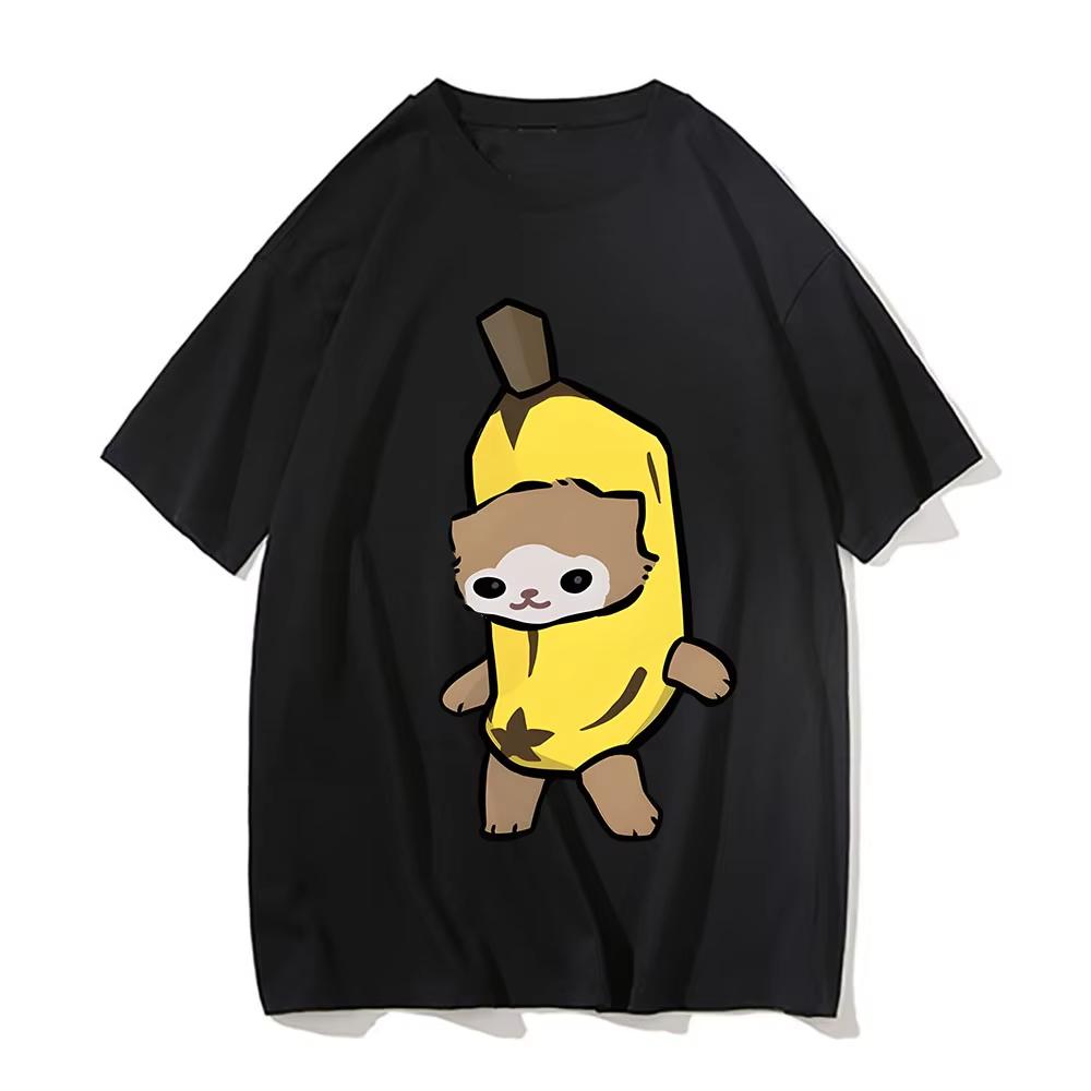 Funny Banana Cat Happy Meme Tshirt For Unisex Unisex Tshirt Cotton Streetwear Oneck Short Sleeve T Shirt Tees Clothes Originality