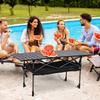 Outdoor Folding Table Adjustable Lightweight Camping Lifting Table Ultralight Rectangular Table for Picnic Camping Trip Beach BB