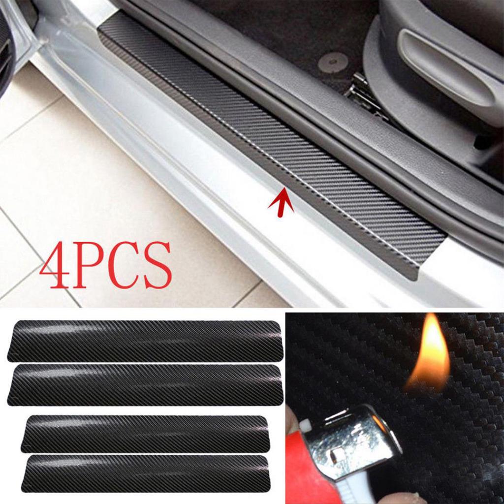Car Door Sill Sticker 4Pcs 3D Auto Parts Threshold Bracket Pedal Protection Cover Anti-Scratch Sticker KTY