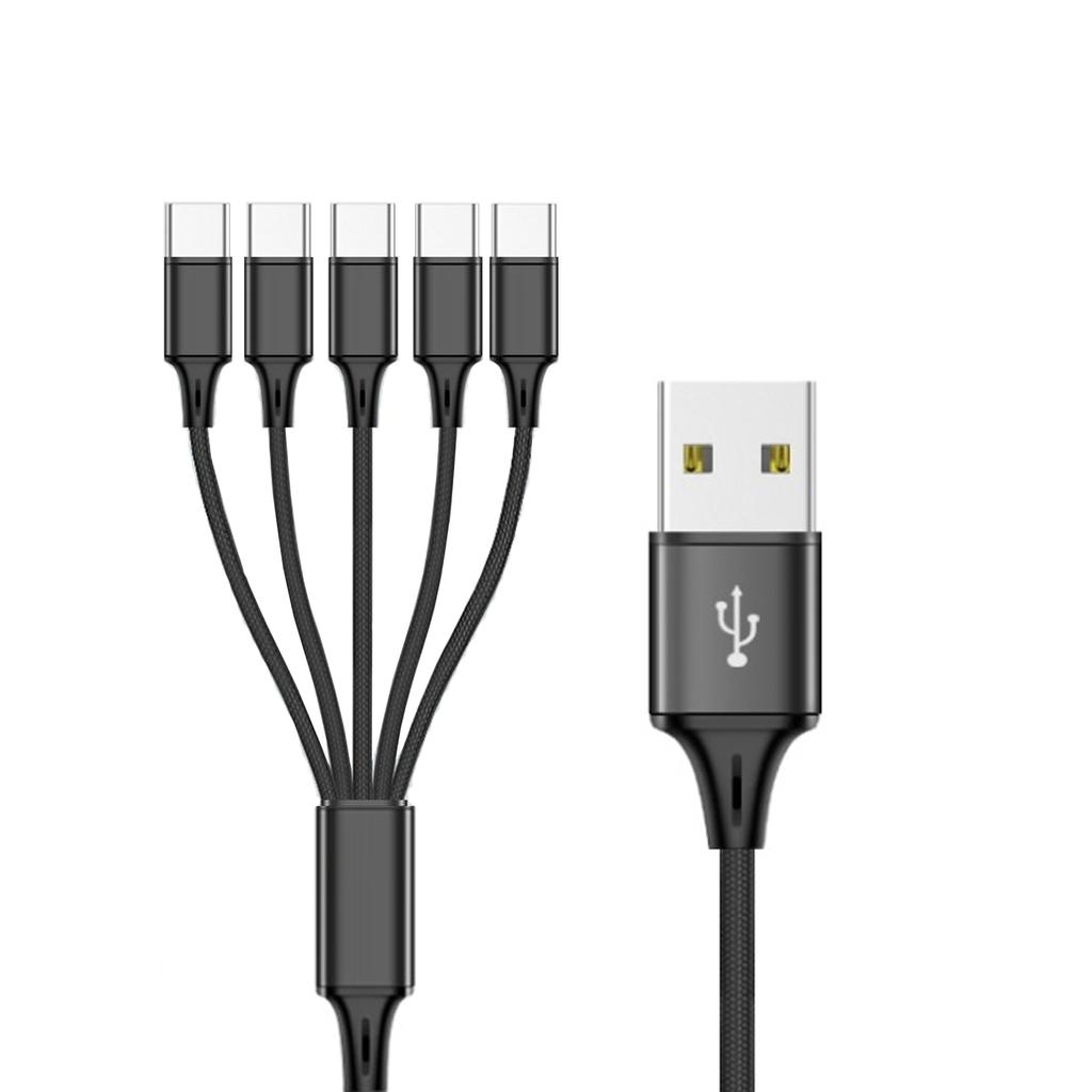 Мультизарядный кабель USB C-разветвитель 3/4/5 в 1 шнур для быстрой зарядки с 3/4/5 Type-C штекерным портом для телефонов планшетов