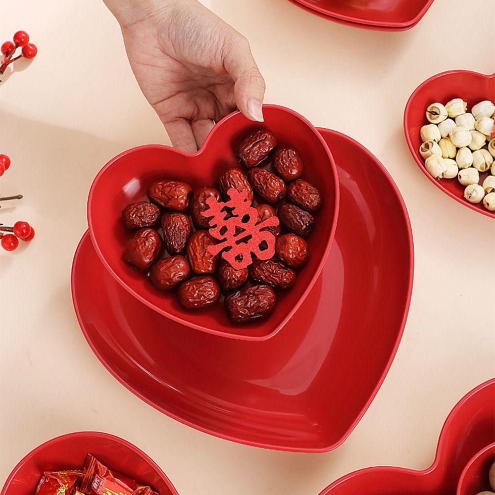 5/10Pcs Heart-shaped Love Fruit Plate Creative Snack Love Tray Heart Spit Bone Dish Home Party Use