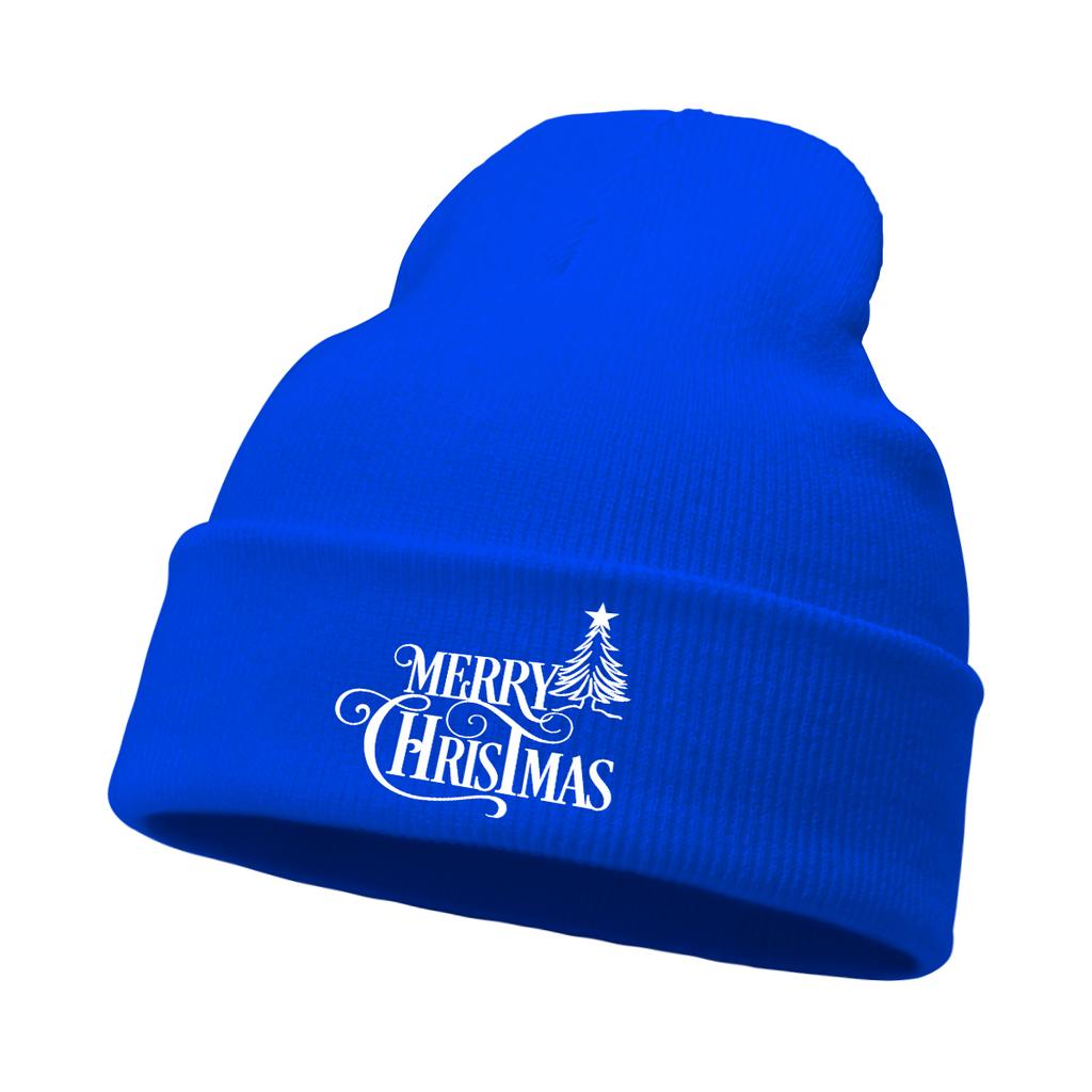 Merry Christmas Print Unisex Winter Hats Knit Hat Beanie Skullies Beanies Stylish Sporting Knitted Cap Beanie Perfect For Travel