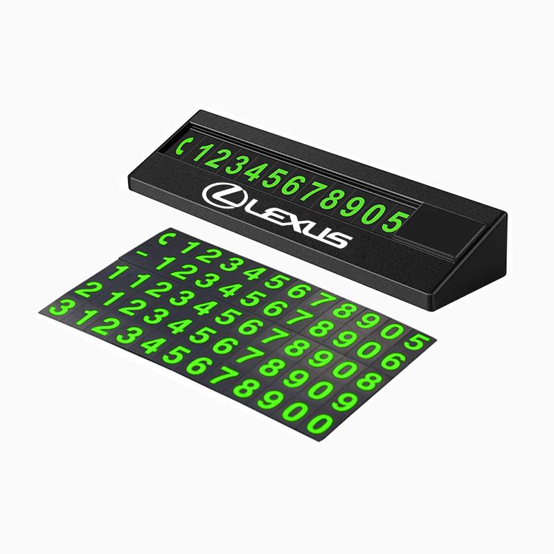 Car Temporary Parking Card Car Noctilucent Phone Number Plate For Lexus F SPORT LBX NX RX 350h 450h ES UX 300e GS GX IS LS LX CT AER1
