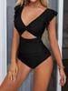 Women's Ruffle Backless High-Waist Slimming One-Piece Bikini Swimsuit