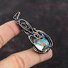 Колючая устрица Медь Бирюза Кулон Медная проволока Обернутый кулон Ювелирные изделия ручной работы Натуральный драгоценный камень Кулон Проволока Обернутый кулон Ювелирные изделия Свадебный подарок