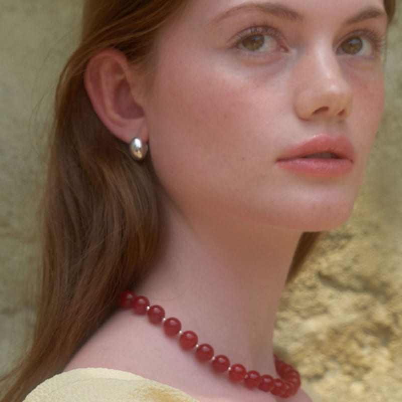 LOVE ME MONSTER [Silver] Bold Egg Earrings (L242MER050)