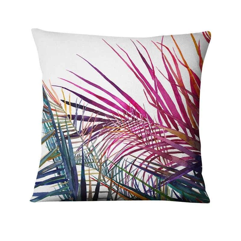 Green Plant Printed Cushion Cover Decorative Tropical Palm Leaf Pillow Case Living Room Bedroom Car Sofa Home Decora Pillowcase