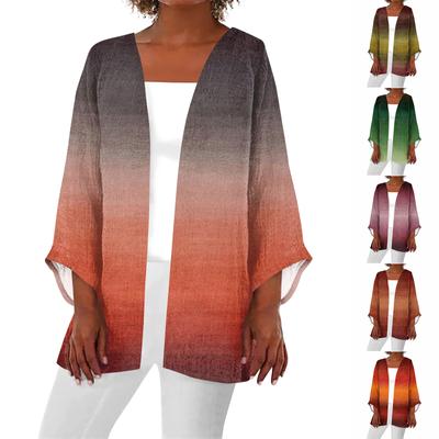 Женская повседневная модная легкая куртка средней длины с принтом, кардиган