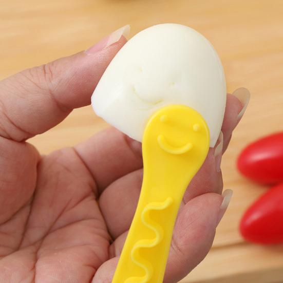 6 шт. Яйцерезка с двойными лезвиями, цветочная и геометрическая форма для яиц вкрутую, пластиковый кухонный гаджет без BPA для салатов, коробка для бенто