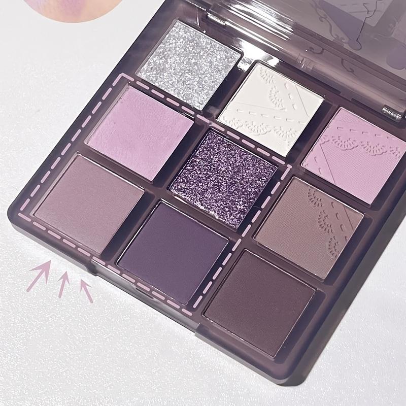 Палитра теней для век Purple Smokey Eye Shadow Palette из 9 цветов, высокопигментированные матовые и мерцающие тени для век, водостойкая, для создания потрясающего образа