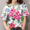 2024 Топ, женская футболка с цветочным принтом, женская футболка большого размера, популярная одежда, женская одежда, футболки с короткими рукавами, блузка 5XL