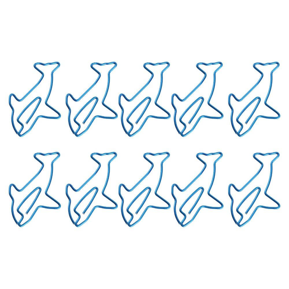 100Pcs Dolphin Shape Metal Paperclips Blue Cute Paper Clips Paper Clips Document Organization