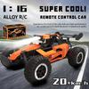 Rc Cars 1:16 2WD Off-Road RC Truck All Terrain 2.4G Electric RC Car High Speed 20KM/H Remote Control Car with LED Lights Kid Toy