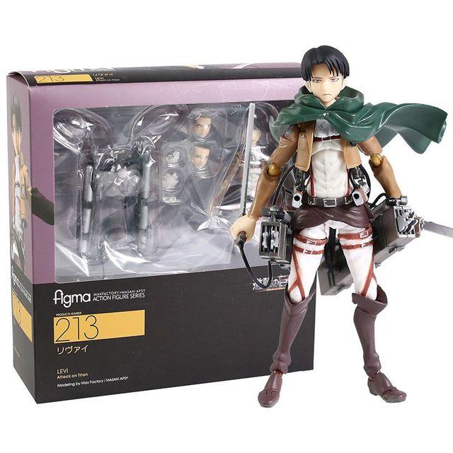 Anime Attack On Titan Figures Levi Mikasa Ackerman Eren 16cm Action Figural Pvc Toys Model Kids Doll Brinquedos Decor Home Figma