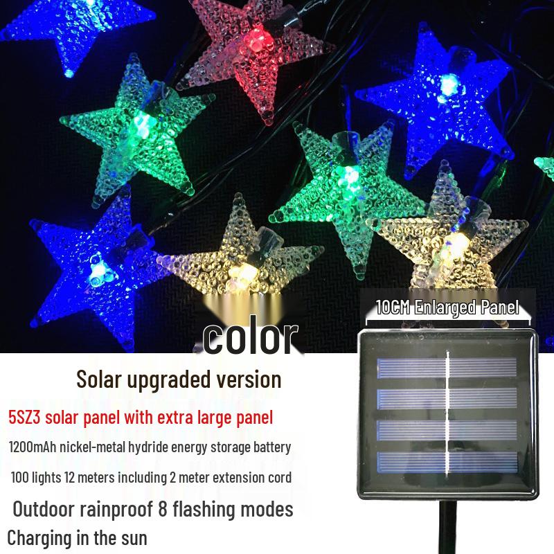 Outdoor Waterproof Twinkling Star Solar String Lights for Garden & Balcony Decoration - Holiday & New Year Lighting