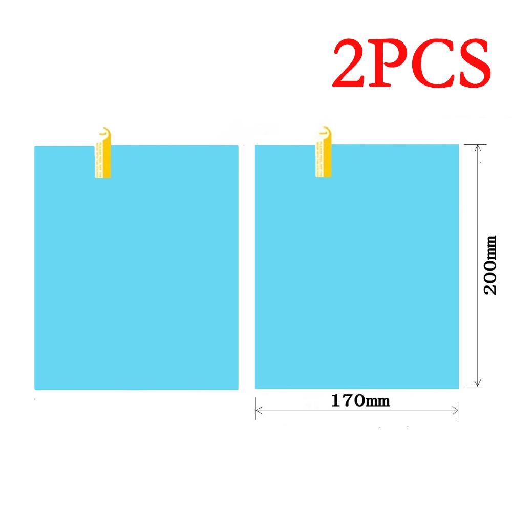 2 шт., зеркало заднего вида для автомобиля, грузовика, непромокаемая пленка, оконное стекло, противотуманная, антибликовая, прозрачная водонепроницаемая наклейка, разные размеры