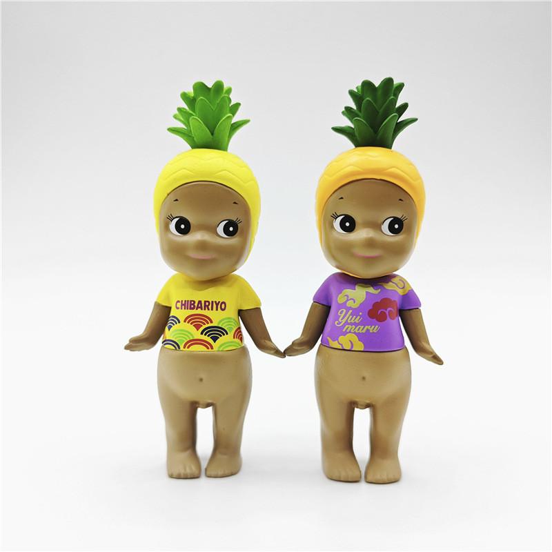 Милая кукла Черный Ангел с головой-ананасом, в наушниках и цветочной рубашке, модель-сюрприз в коробке для коллекционеров игрушек