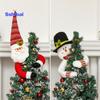 Топпер для рождественской елки, мультяшный длинный рукав, Санта-Клаус, снеговик, многоразовое праздничное украшение, украшение для рождественской елки, товары для вечеринок