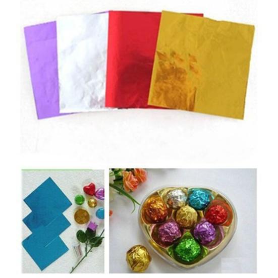 100 шт. многоцветная алюминиевая фольга, бумажные обертки для конфет, шоколадных конфет